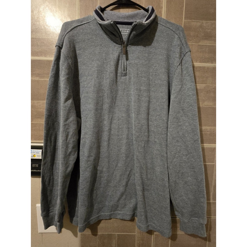 Club Room Mens 1/4 Zip Pullover Shirt Size‎ XL Gray Blue